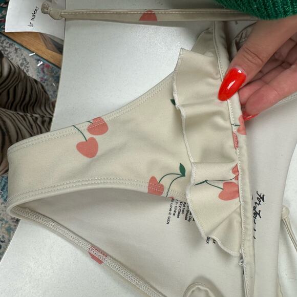 For love and lemons cherry print ruffle bikini set - Picture 5 of 9